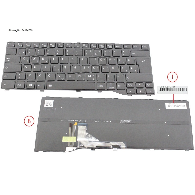 34084739 - KEYBOARD BLACK W. BL E. EURO. (NEW_FN)