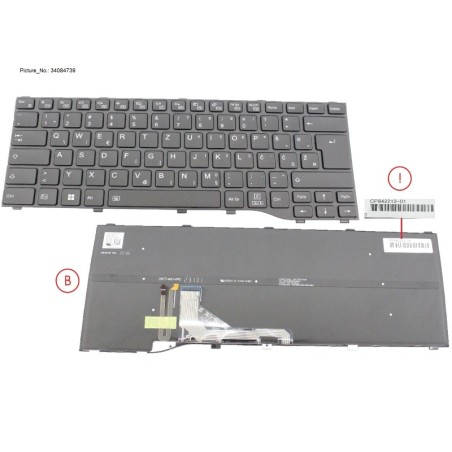 34084739 - KEYBOARD BLACK W. BL E. EURO. (NEW_FN)