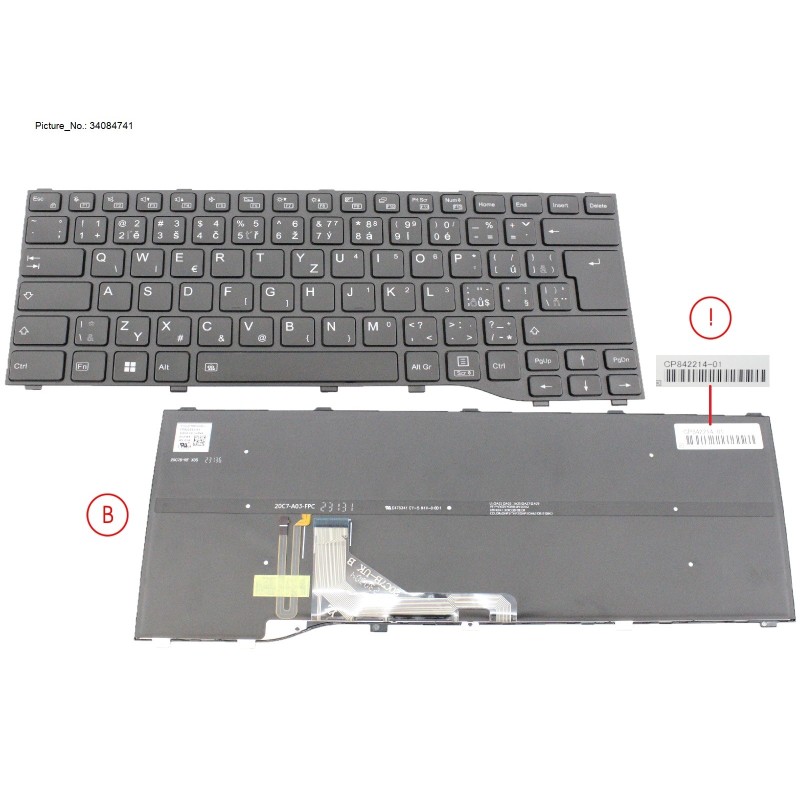 34084741 - KEYBOARD BLACK W. BL CZ.SLV.US (NEW_FN)