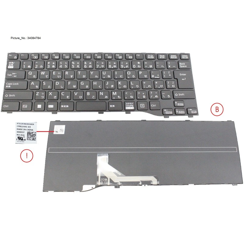 34084784 - KEYBOARD BLACK JAPAN WIN11 (NEW_FN)