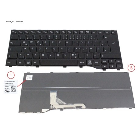 34084785 - KEYBOARD BLACK GERMANY WIN11 (NEW_FN)