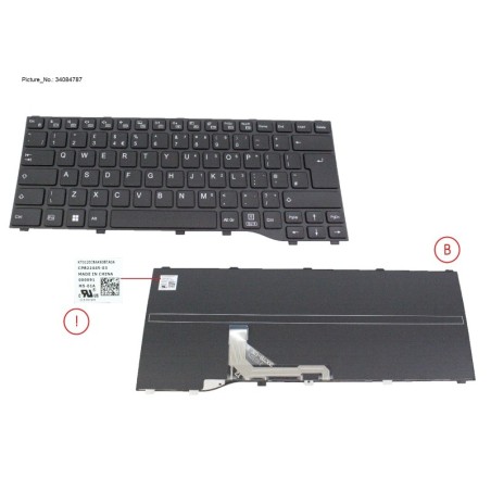 34084787 - KEYBOARD BLACK UK WIN11 (NEW_FN)