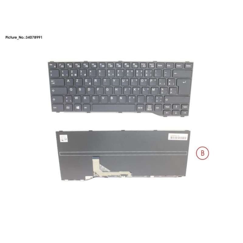 34078991 - KEYBOARD BLACK BELGIUM WIN10