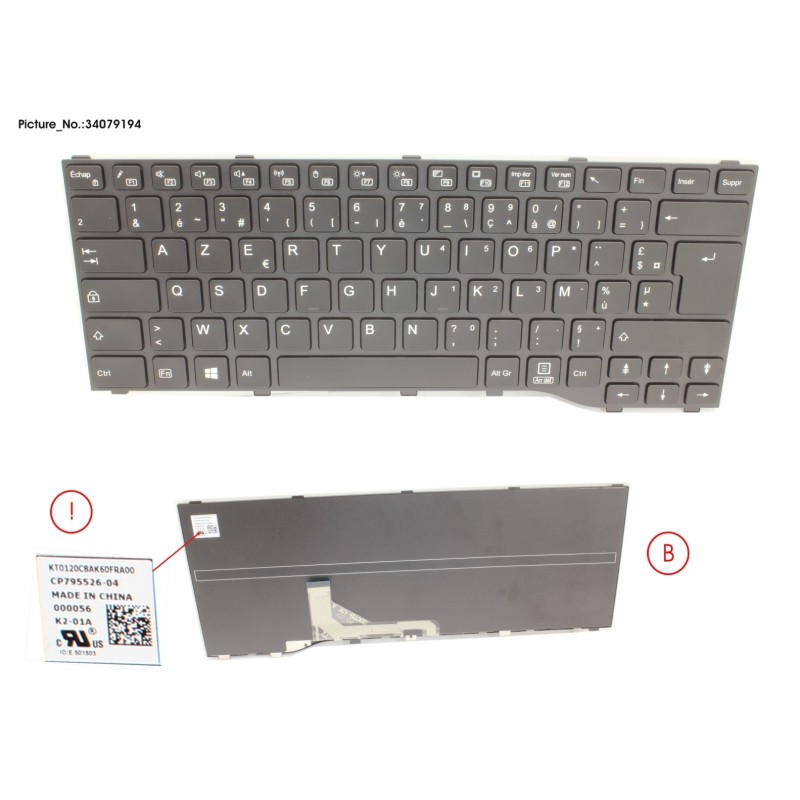 34079194 - KEYBOARD BLACK FRANCE WIN10