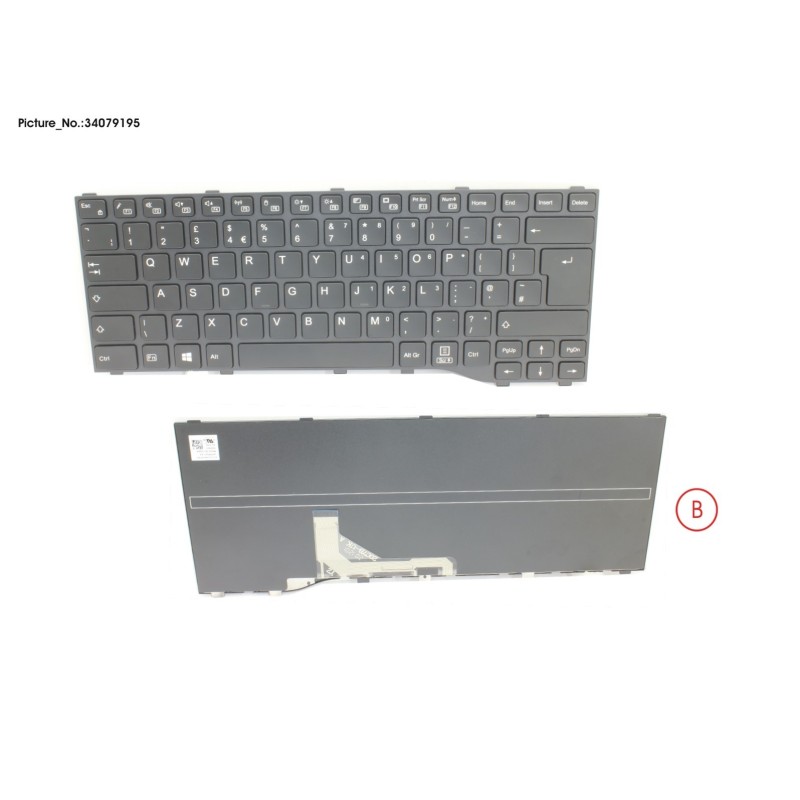 34079195 - KEYBOARD BLACK UK WIN10