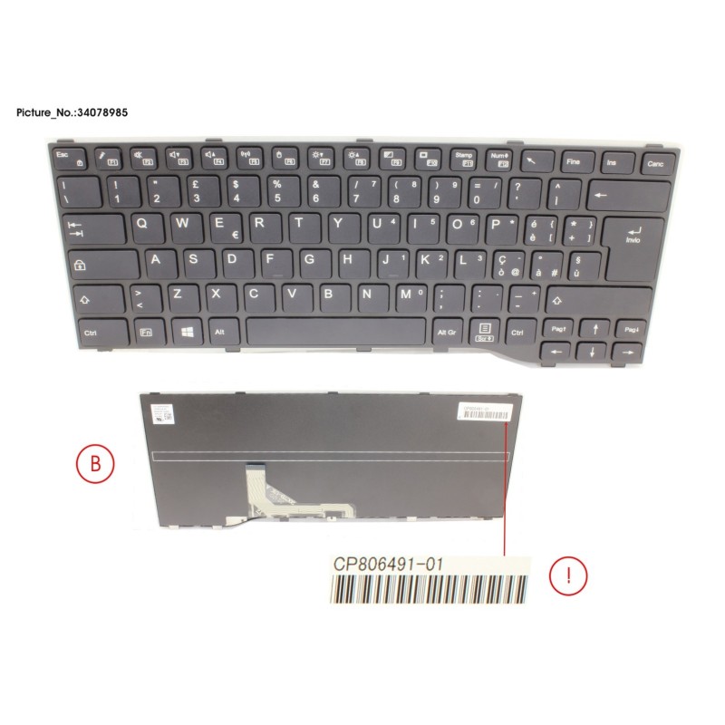 34078985 - KEYBOARD BLACK ITALY WIN10