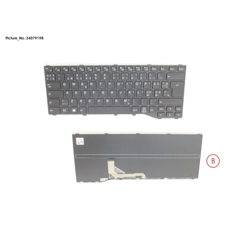 34079198 - KEYBOARD BLACK NORDIC WIN10