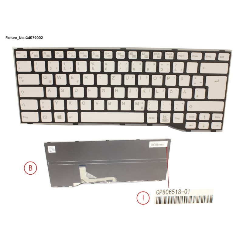 34079002 - KEYBOARD WHITE GERMAN WIN10