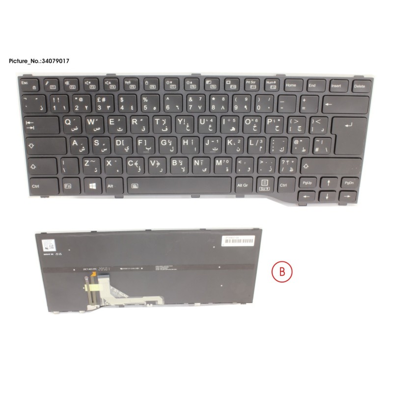 34079017 - KEYBOARD BLACK W. BL ARABIC.UK