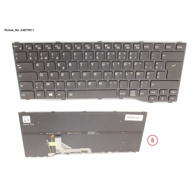 34079011 - KEYBOARD BLACK W. BL BELGIUM