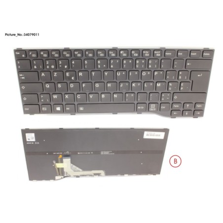 34079011 - KEYBOARD BLACK W. BL BELGIUM