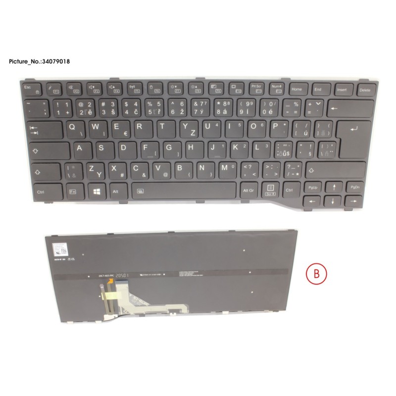 34079018 - KEYBOARD BLACK W. BL CZECH.SLOVAK.US