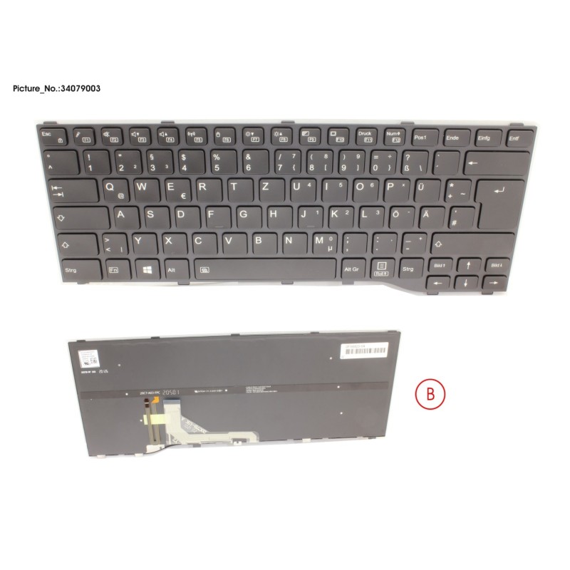 34079003 - KEYBOARD BLACK W. BL GERMAN