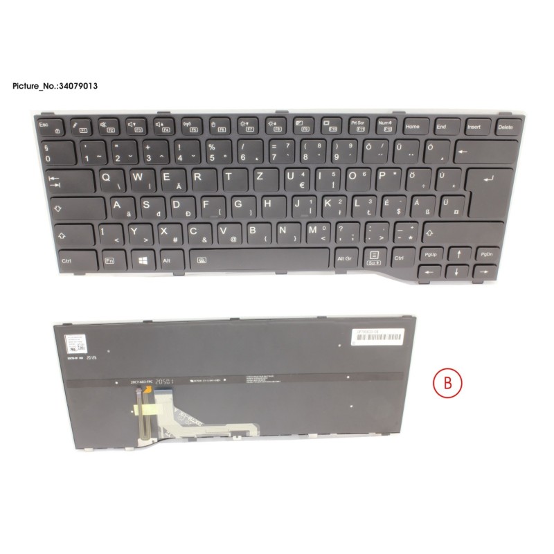 34079013 - KEYBOARD BLACK W. BL HUNGARY
