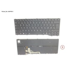 34079014 - KEYBOARD BLACK W. BL NORDIC