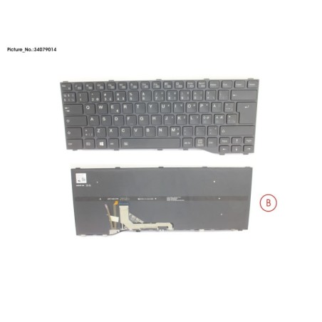34079014 - KEYBOARD BLACK W. BL NORDIC
