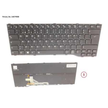 34079008 - KEYBOARD BLACK W. BL PORTUGAL