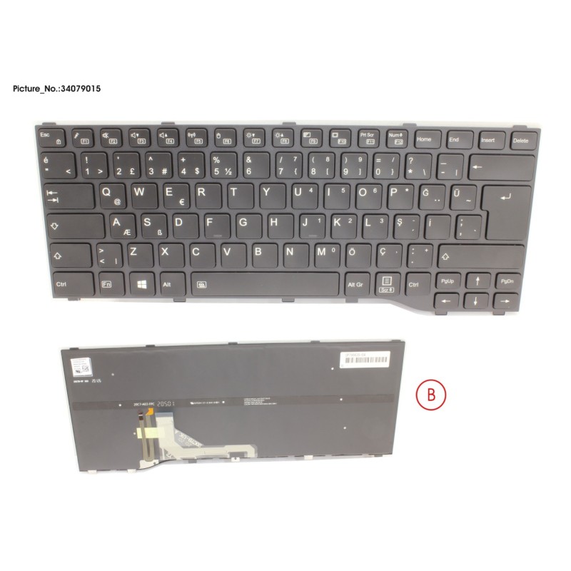 34079015 - KEYBOARD BLACK W. BL TURKEY