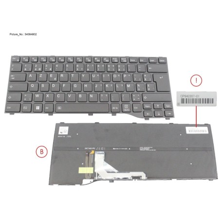 34084802 - KEYBOARD BLACK W. BL BEL. WIN11 (NEW_FN)
