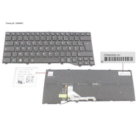 34084801 - KEYBOARD BLACK W. BL FRAN. WIN11(NEW_FN)