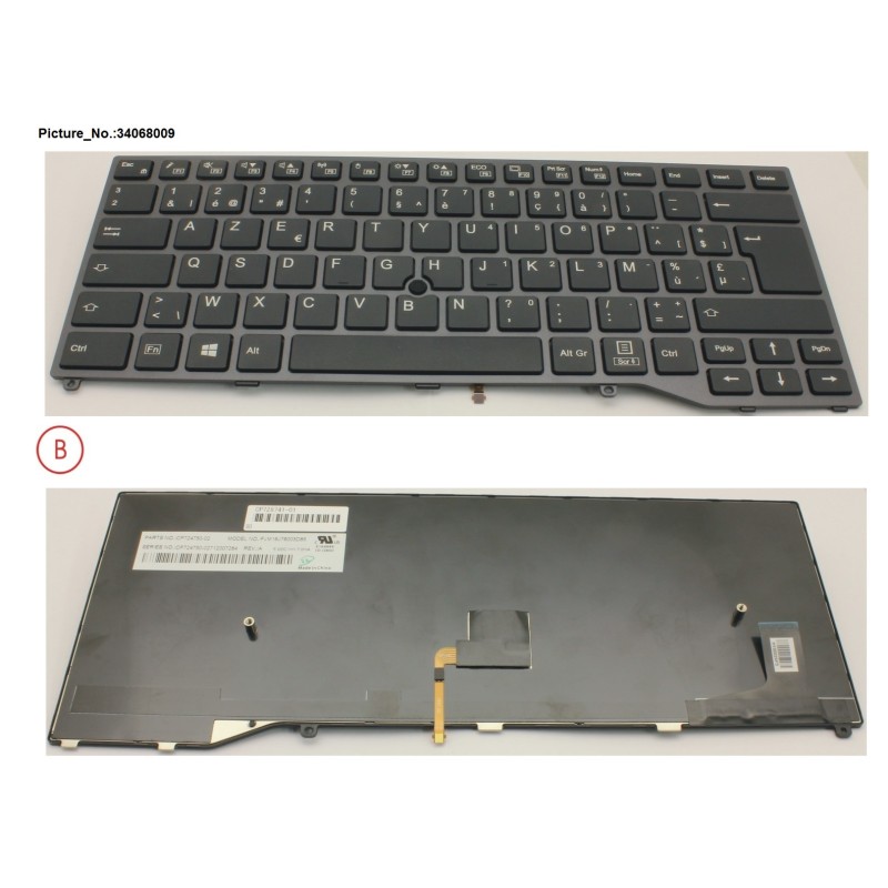 34068009 - KEYBOARD BLACK W. TS BELGIUM
