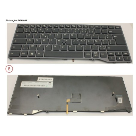 34068009 - KEYBOARD BLACK W. TS BELGIUM