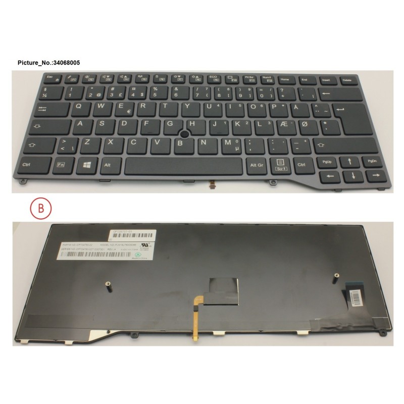 34068005 - KEYBOARD BLACK W. TS DENMARK