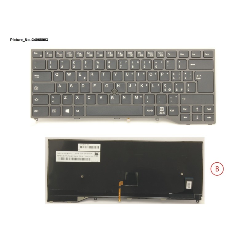 34068003 - KEYBOARD BLACK W. TS ITALY