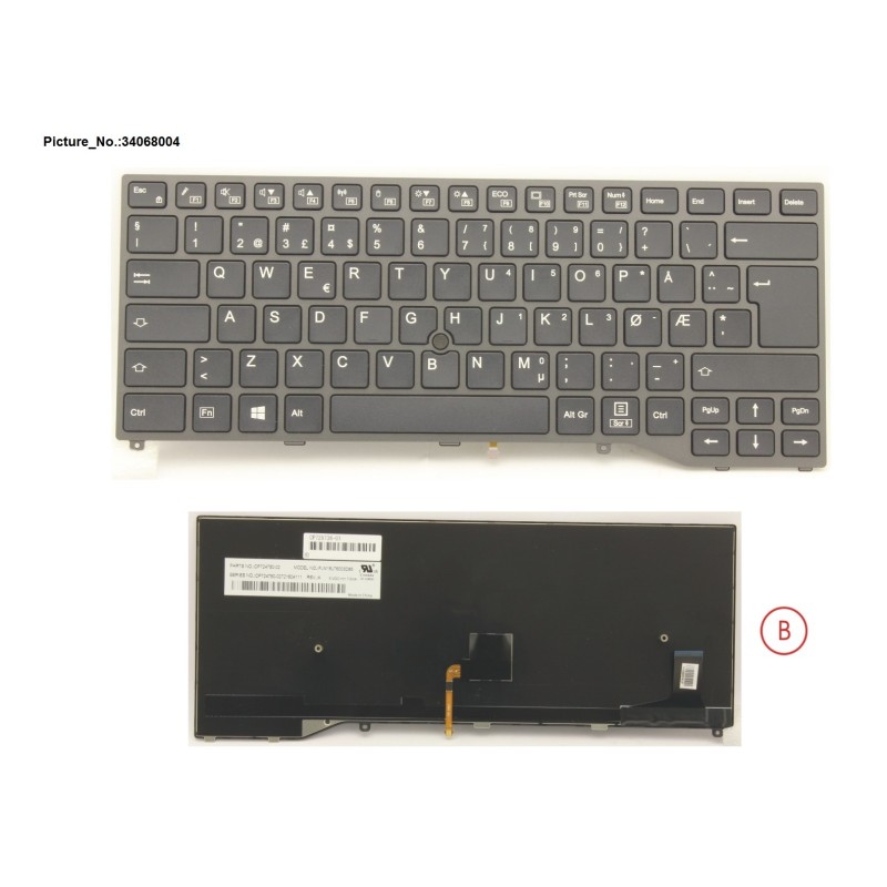 34068004 - KEYBOARD BLACK W. TS NORWAY
