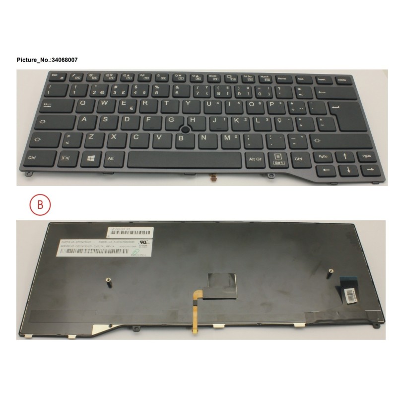 34068007 - KEYBOARD BLACK W. TS PORTUGAL
