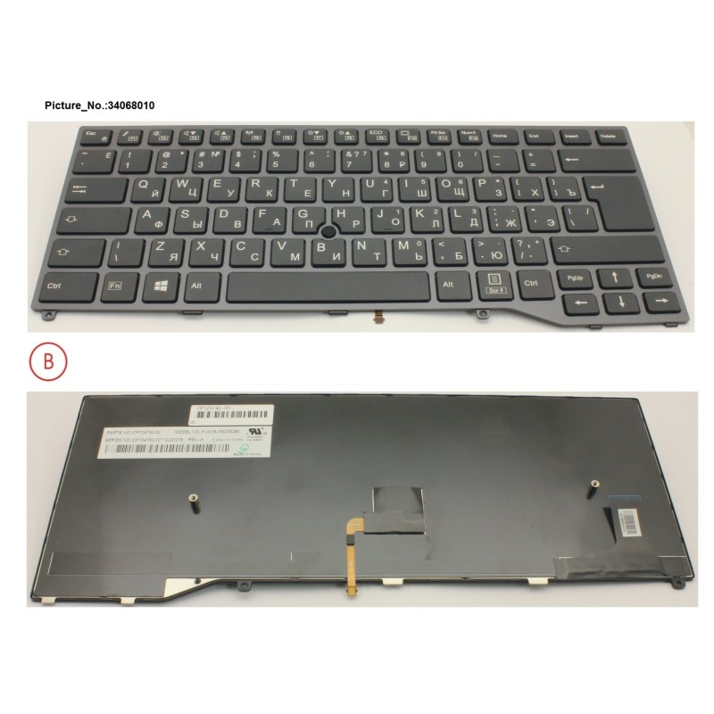 34068010 - KEYBOARD BLACK W. TS RUSSIA.US