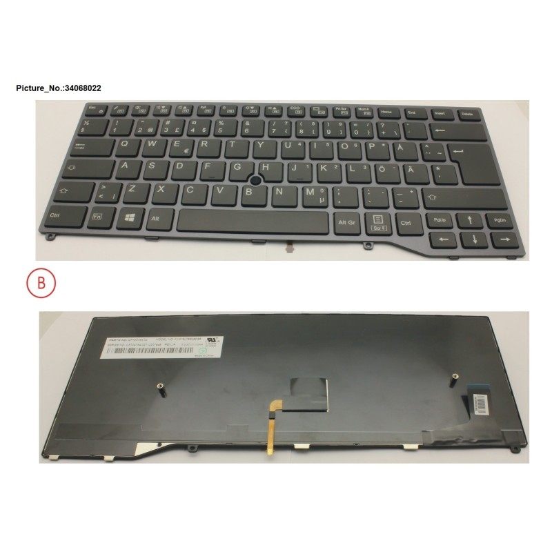 34068022 - KEYBOARD BLACK W. TS SCHWEDEN.FINLAND