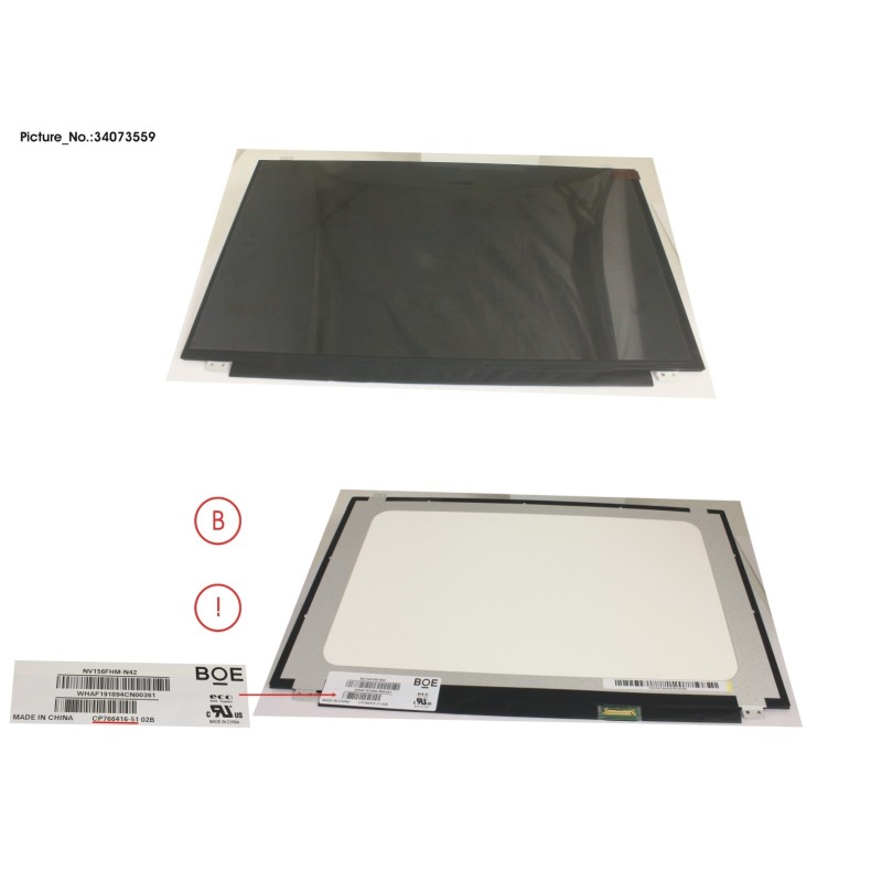 34073559 - LCD PANEL BOE AG.NV156FHM-N42V8(EDP.FHD)