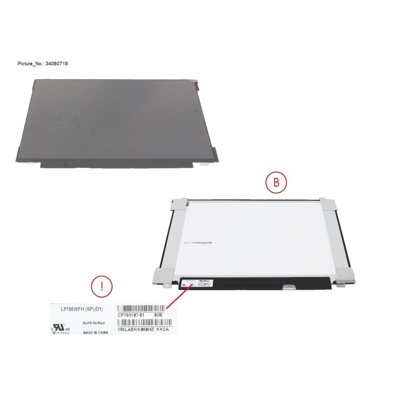 34080719 - LCD PANEL LGD AG. LP156WFH-SPD1(EDP.FHD)