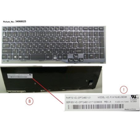 34068025 - KEYBOARD 10KEY BLACK W.O TS JAPAN