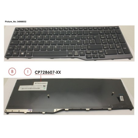 34068032 - KEYBOARD 10KEY BLACK W.O TS BELGIUM