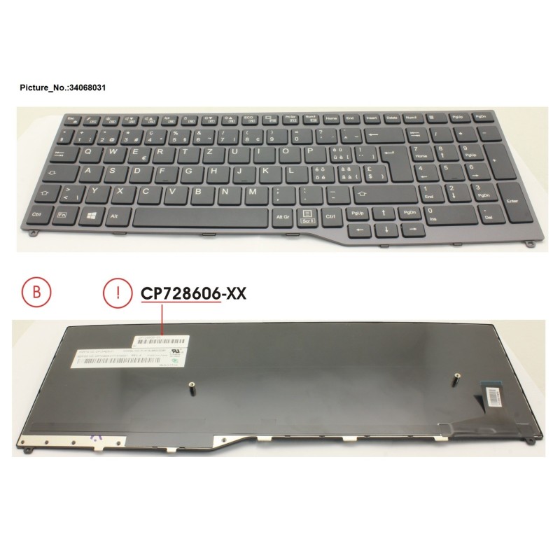 34068031 - KEYBOARD 10KEY BLACK W.O TS SWISS