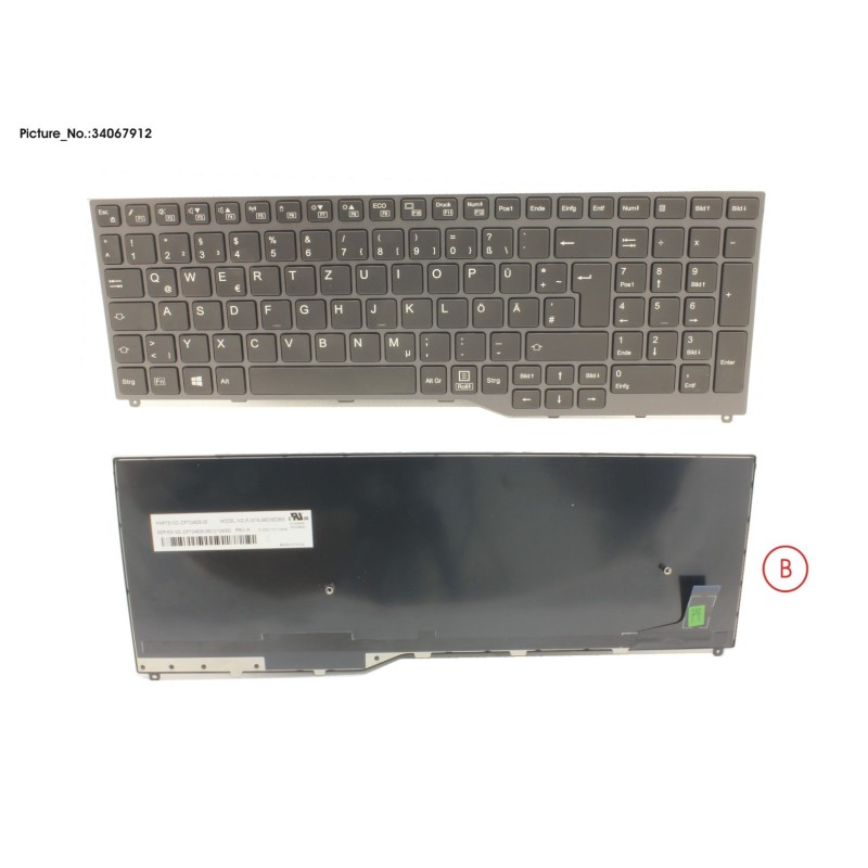 34067912 - KEYBOARD 10KEY BLACK W.O TS GERMAN