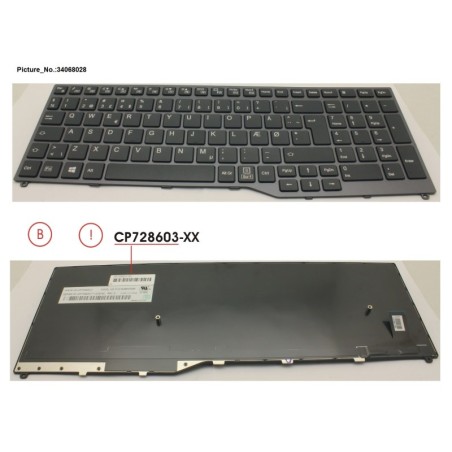 34068028 - KEYBOARD 10KEY BLACK W.O TS DENMARK