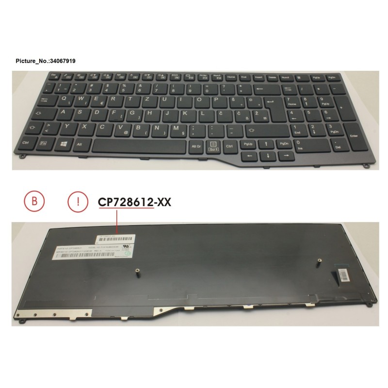 34067919 - KEYBOARD 10KEY BLACK W.O TS EAST EURO