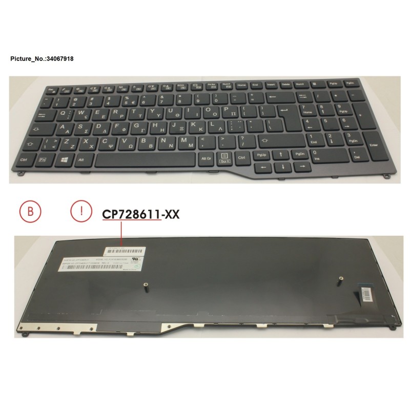 34067918 - KEYBOARD 10KEY BLACK W.O TS GREECE