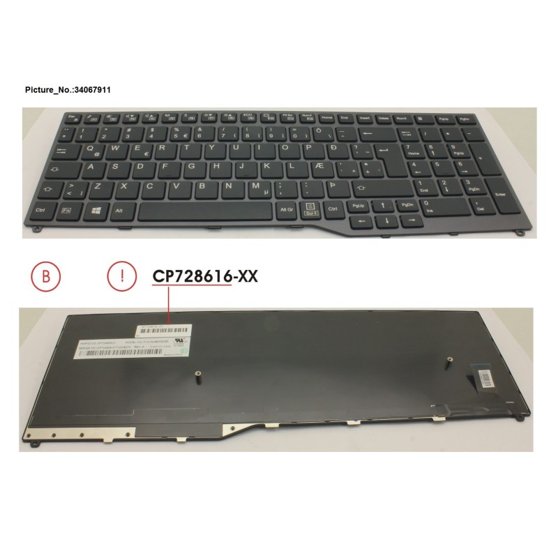 34067911 - KEYBOARD 10KEY BLACK W.O TS ICELAND