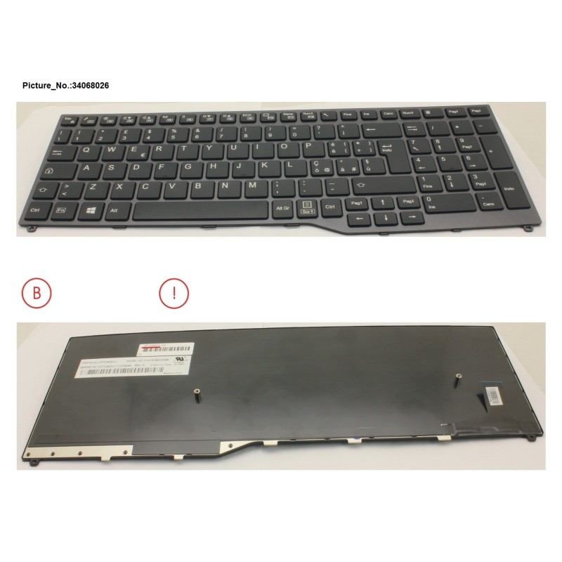 34068026 - KEYBOARD 10KEY BLACK W.O TS ITALY