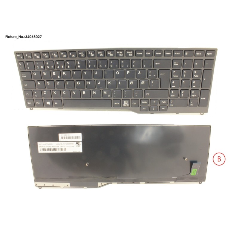 34068027 - KEYBOARD 10KEY BLACK W.O TS NORWAY