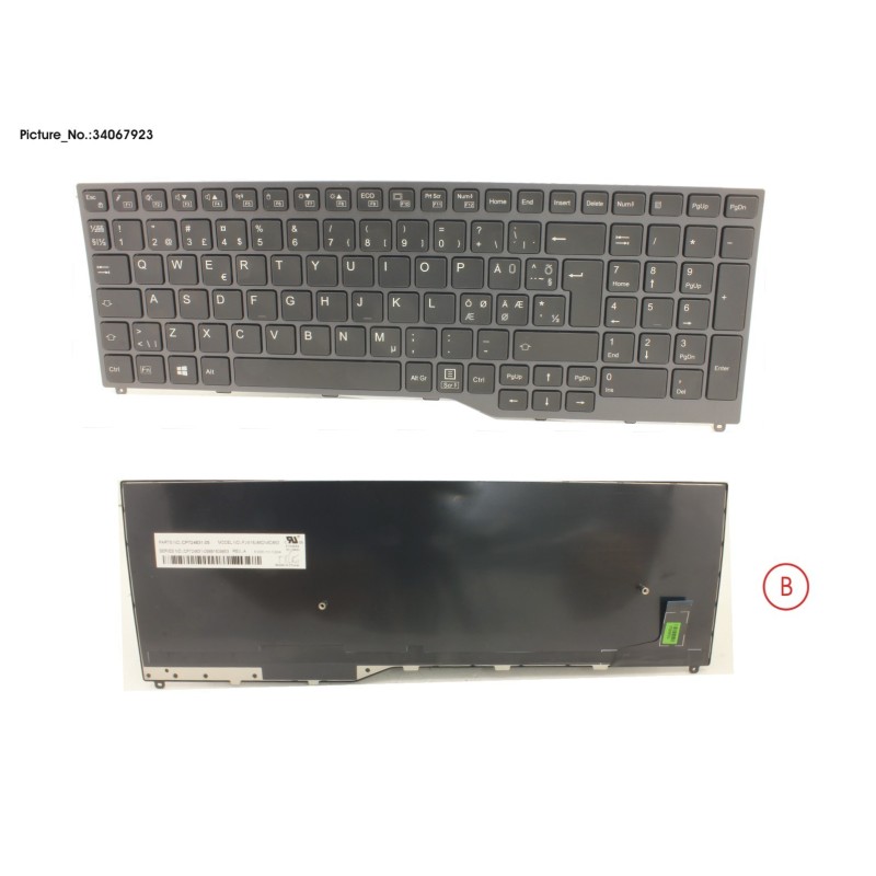 34067923 - KEYBOARD 10KEY BLACK W.O TS NORDIC.EST