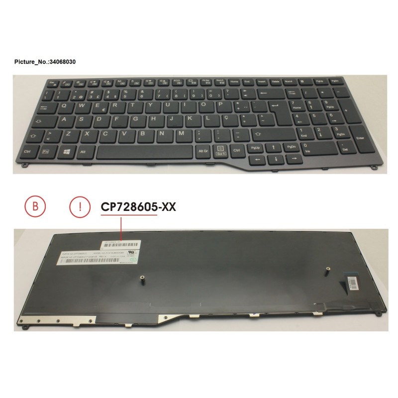 34068030 - KEYBOARD 10KEY BLACK W.O TS PORTUGAL