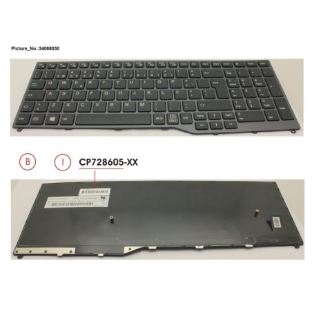 34068030 - KEYBOARD 10KEY BLACK W.O TS PORTUGAL