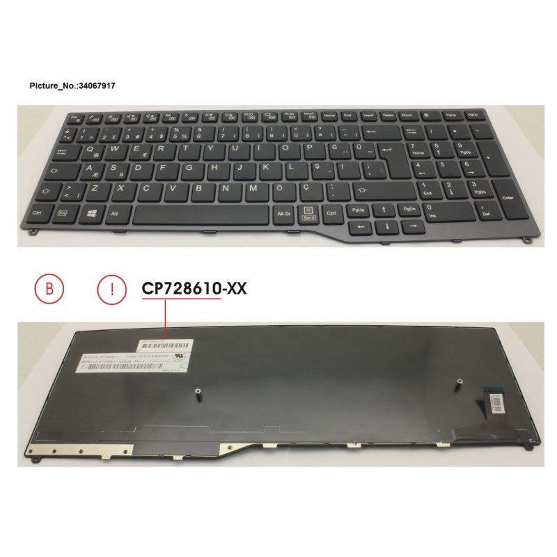 34067917 - KEYBOARD 10KEY BLACK W.O TS TURKEY