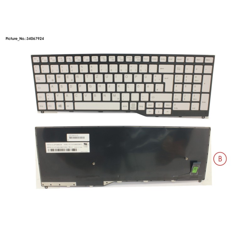 34067924 - KEYBOARD 10KEY WHITE W.O TS GERMAN