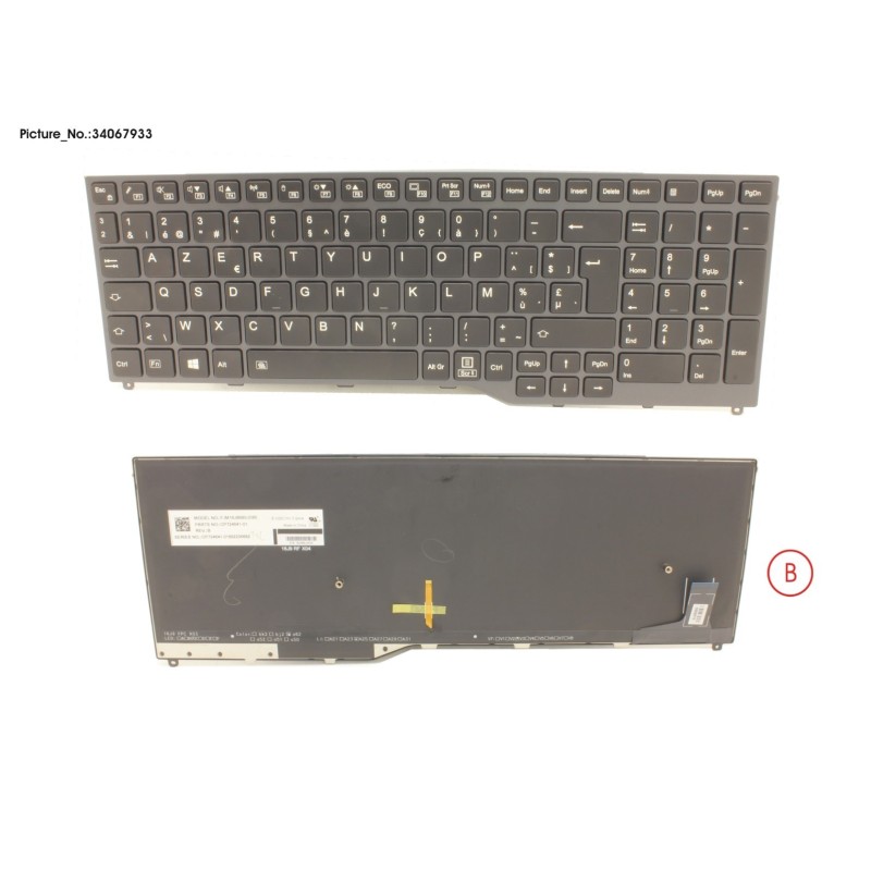 34067933 - KEYBOARD 10KEY BLACK W. BL BELGIUM
